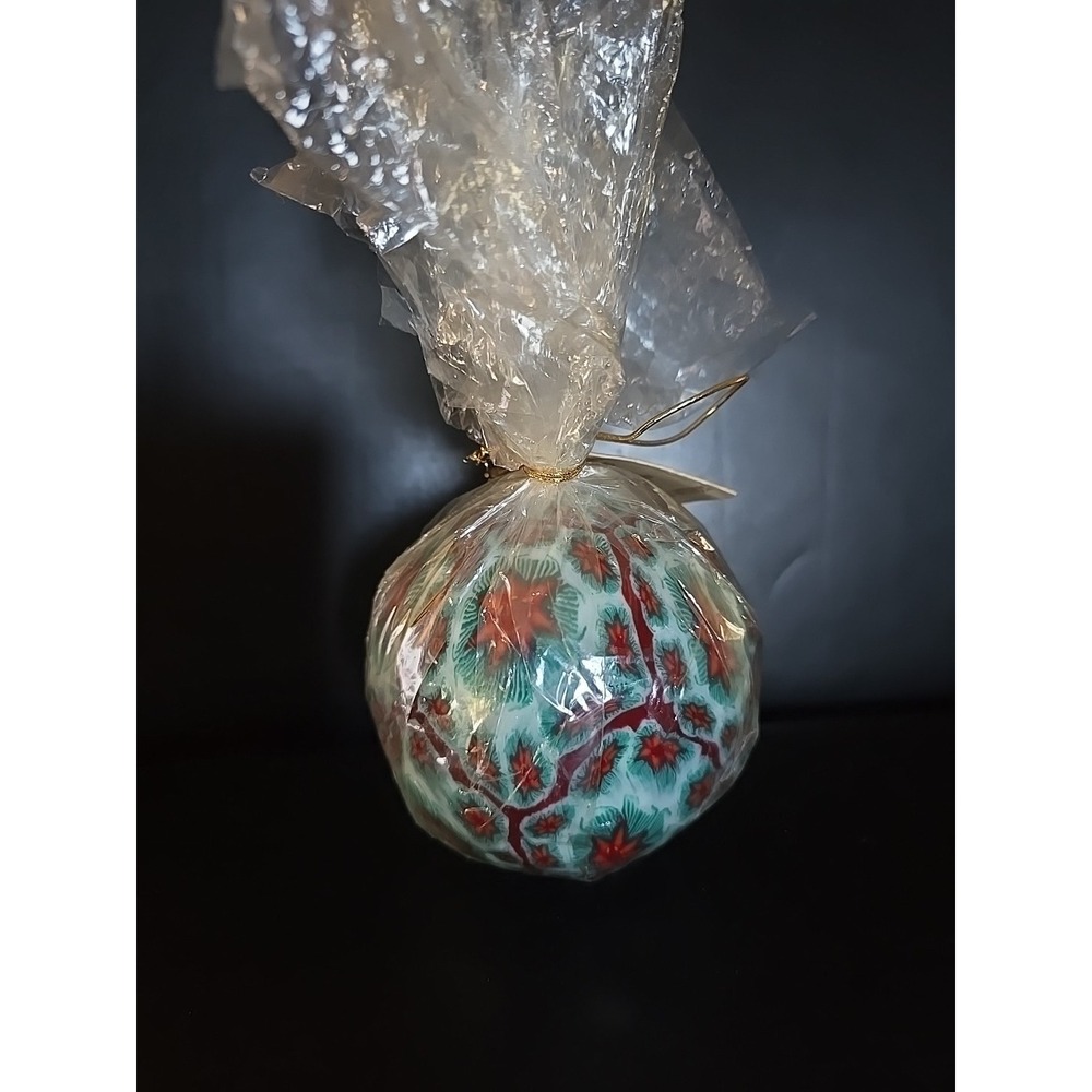 Millefiori Swazi Candle NWT Made in Swaziland Dayton Hudson Poinsettia Christmas